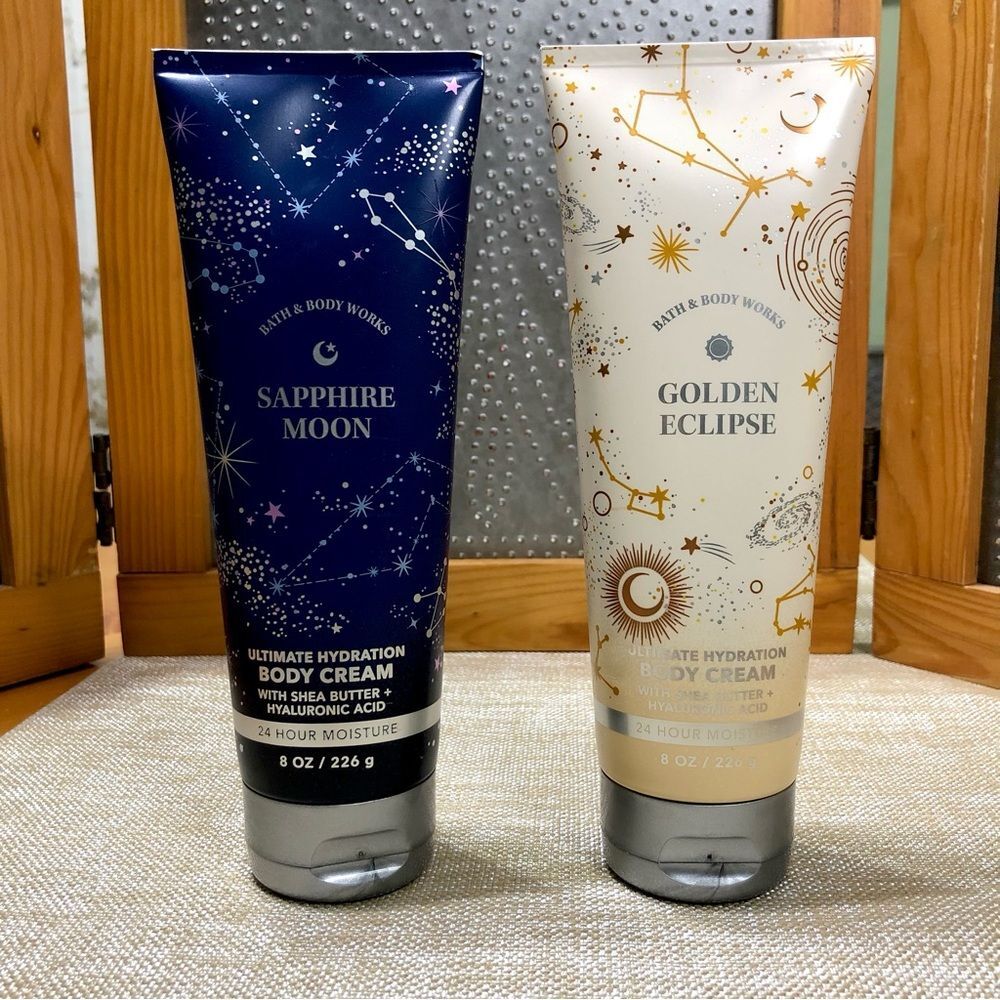 Bath & Body Works Set 2 Body Cream Sapphire Moon & Golden Eclipse Duo 8oz Each